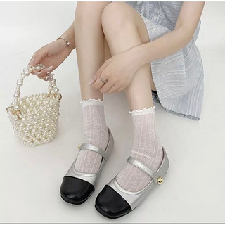 Giày bệt quai ngang chất da sáp gắn nút P77