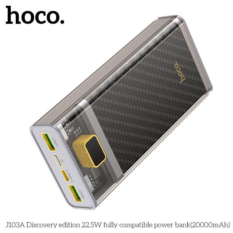 Sạc dự phòng Hoco J103A 20000mah  với tốc độ sạc nhanh 22,5w có nhiều cổng sạc.
