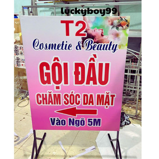 Biển bạt khung sắt 2 mặt – Chân 30cm – Chống nước, bền đẹp ngoài trời