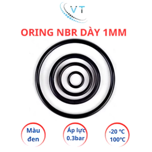 Gioăng cao su Oring NBR, Dày 1mm, Đường kính ngoài từ 4mm đến 30mm Combo 30 sợi/ size