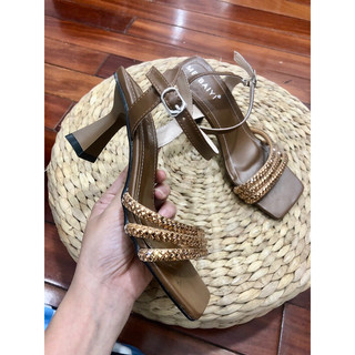 Sandal cao gót 7 phân 3 dây đá xinh