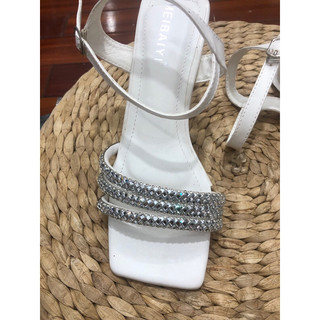 Sandal cao gót 7 phân 3 dây đá xinh