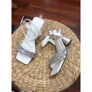 Sandal cao gót 7 phân 3 dây đá xinh