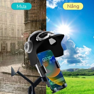 Giá điện thoại xe máy kèm Mũ Bảo hiểm che mưa nắng.