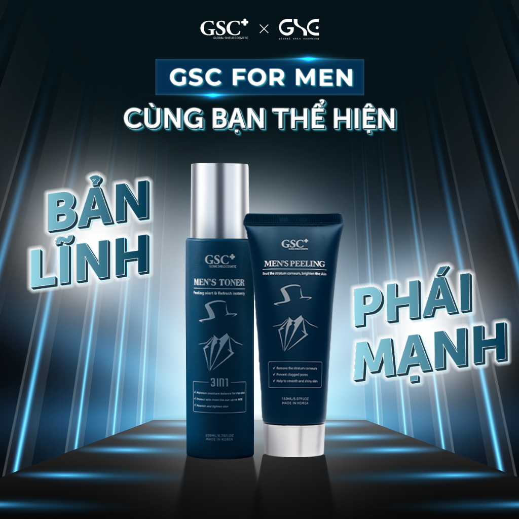 Toner Phục Hồi Cho Nam GSC Men 200ml - Dược Mỹ Phẩm Hàn Quốc Khóa Ẩm, Dịu Da Sau Cạo Râu, Bảo Vệ UV - GC078B