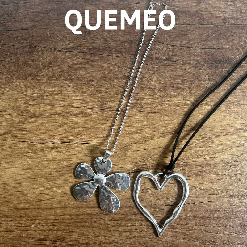 Dây chuyền Heart Flower Titan QUEMEO bằng thép không gỉ cá tính thiết kế độc đáo