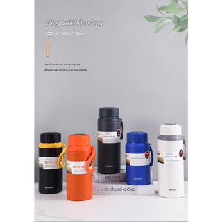 Bình giữ nhiệt 1000-1500ml Hilogi inox 316, bình nước inox sơn nhám chống xước giữ nhiệt lạnh 20g, nóng 10h