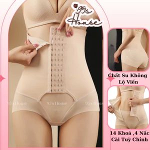 Quần Gen Nịt Bụng Nữ Cạp Cao Su Đúc, Đai 4 Nấc Cài, 2 Thanh Chống Cuộn Định Hình Nâng Mông QG16