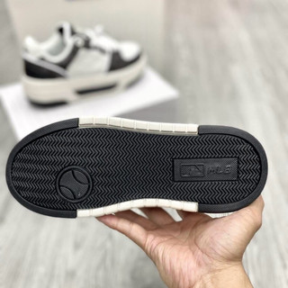 Giày thể thao bigsize nam nữ MLB NY dáng chunky độn đế tăng chiều cao màu trắng đen , sneaker thời cao cấp dư xịn