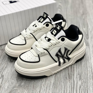 Giày thể thao sneaker bigsize nam nữ MLB chunky NY độn đế tăng chiều cao màu đen trắng , sneaker thời trang cao cấp