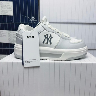 Giày thể thao bigsize nam nữ MLB NY chunky màu trắng ghi siêu êm nhẹ độn đế tăng chiều cao , giày thời trang cao cấp