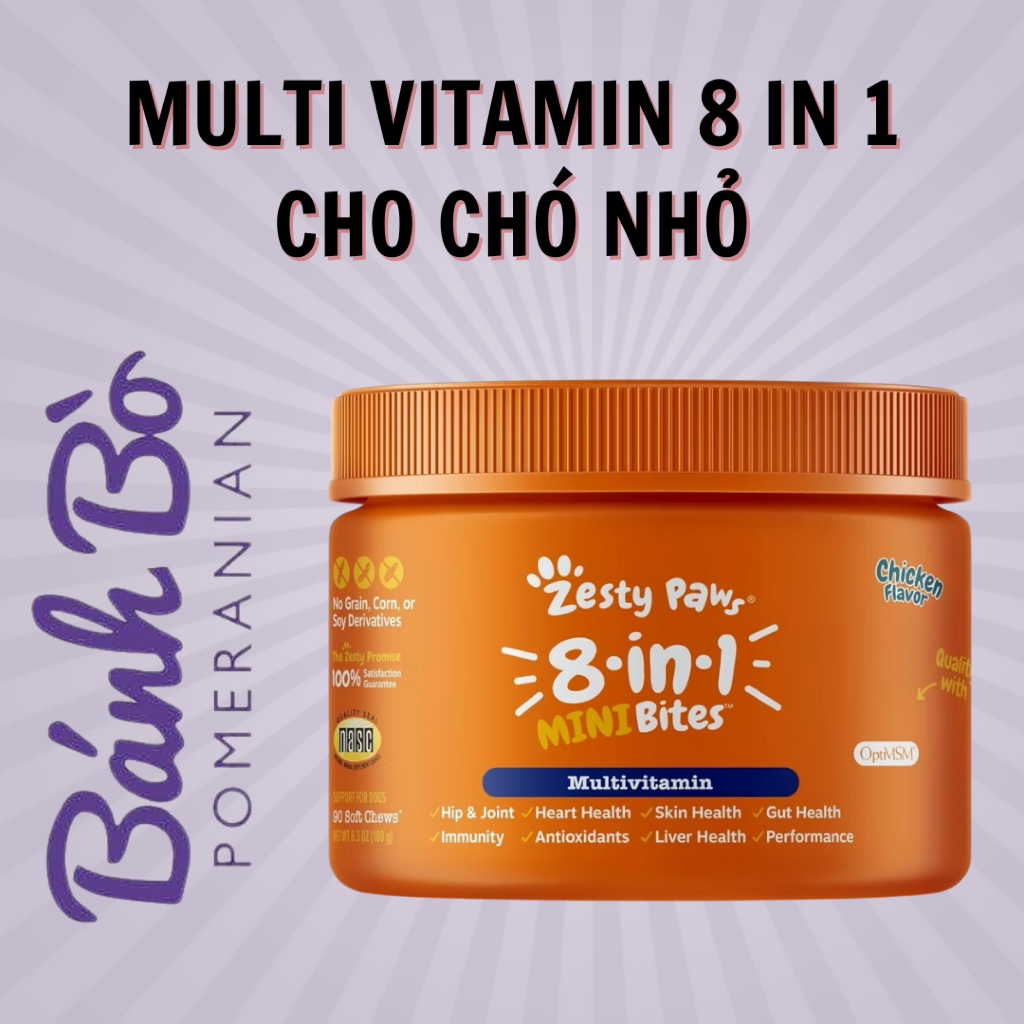 VIÊN VITAMIN VÀ KHOÁNG CHẤT CHO CHÓ (GIỐNG MINI) - ZESTY PAWS 8IN1 MINI ...