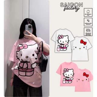 Áo Thun Hello Kitty Hot Trend 2025 Chất Vải Cotton 2 Chiều Dày Dặn Đứng Form