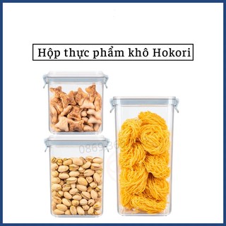 Hộp đựng đồ khô, ngũ cốc, trái cây dung tích Hokori Việt Nhật, Hộp bảo quản đồ ăn trong suốt nắp kín