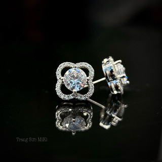 Bông tai nữ đính đá sang chảnh size 12mm, bông tai tiệc