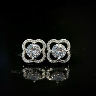 Bông tai nữ đính đá sang chảnh size 12mm, bông tai tiệc