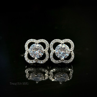 Bông tai nữ đính đá sang chảnh size 12mm, bông tai tiệc