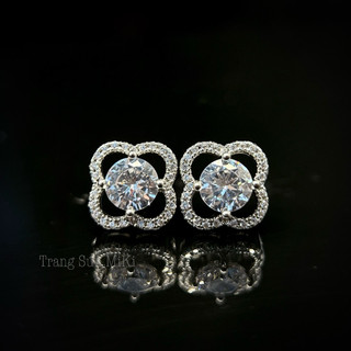Bông tai nữ đính đá sang chảnh size 12mm, bông tai tiệc