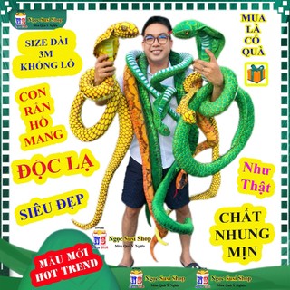 Gấu Bông Thú Nhồi Bông Hình CON RẮN 3D Như Thật - Mẫu Mới, Siêu Dài, Thích Hợp Trang Trí Và Gối Ôm