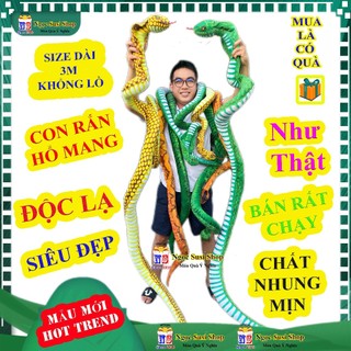 Gấu Bông Thú Nhồi Bông Hình CON RẮN 3D Như Thật - Mẫu Mới, Siêu Dài, Thích Hợp Trang Trí Và Gối Ôm