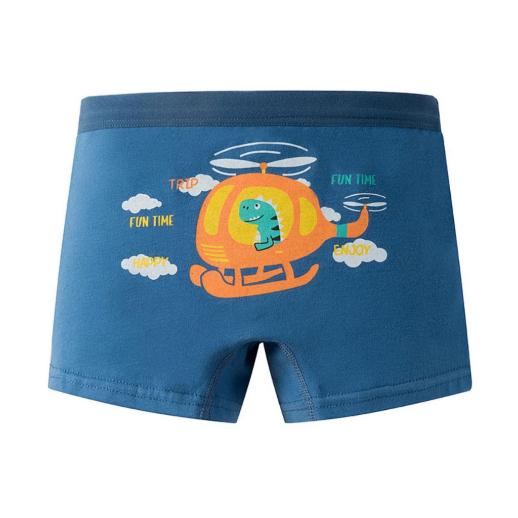COMBO 4 Quần sịp đùi bé trai cao cấp chất cotton êm ái họa tiết chú khủng long đáng yêu LANIXA L1018