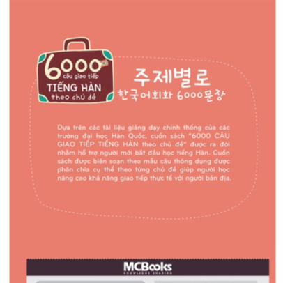 Ảnh Sách - 6000 câu giao tiếp tiếng Hàn theo chủ đề - Kèm App học Online tiện ích - Mcbooks 1