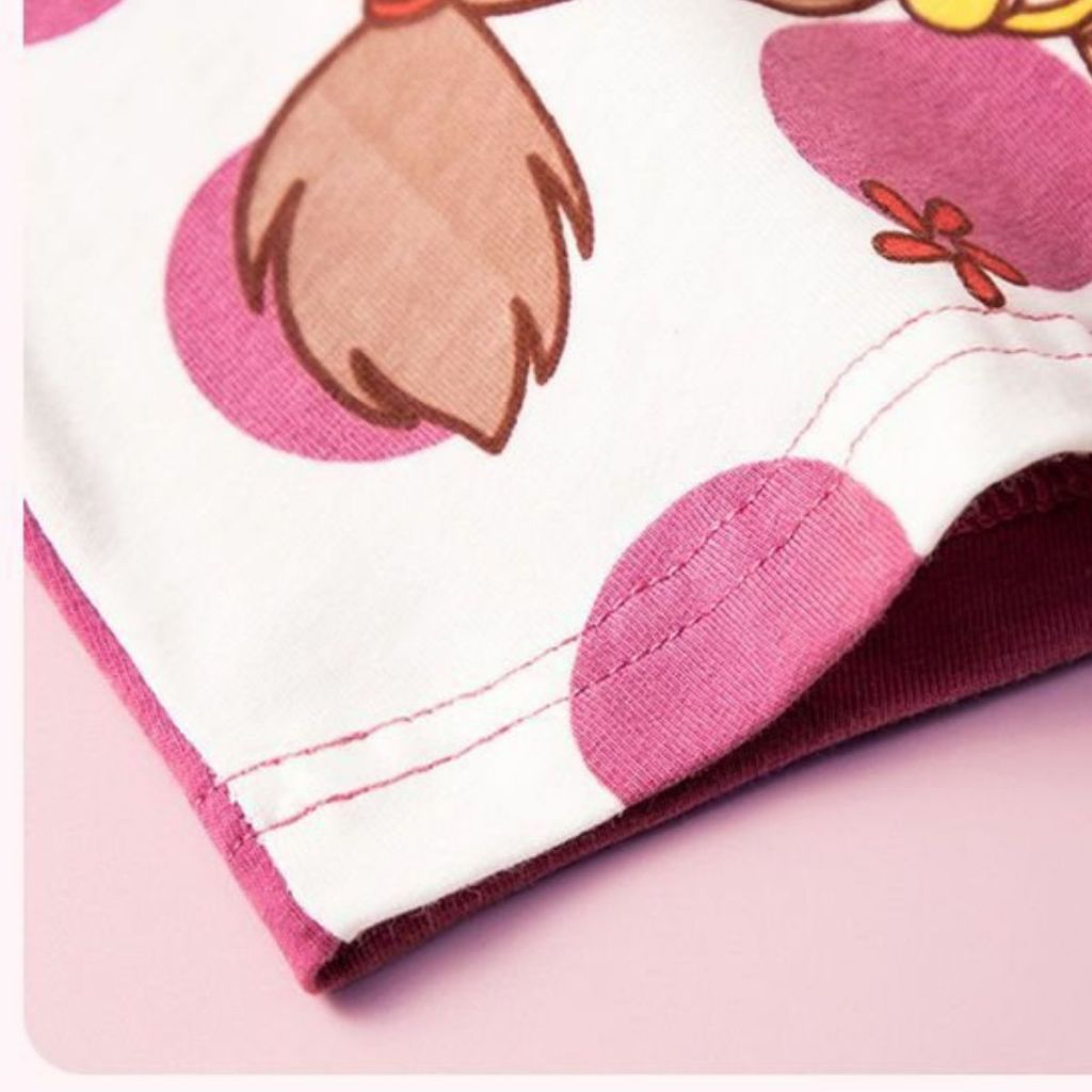 COMBO 4 Quần chip đùi bé gái chất cotton co giãn thấm hút đáy kháng khuẩn họa tiết cute LANIXA L8009