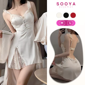 Váy Ngủ Lụa Cánh Tiên Đính Cúc Ngực Sang Chảnh Quyến Rũ Sooya - Mềm Mại, Tinh Tế, Giảm Giá 50% N053
