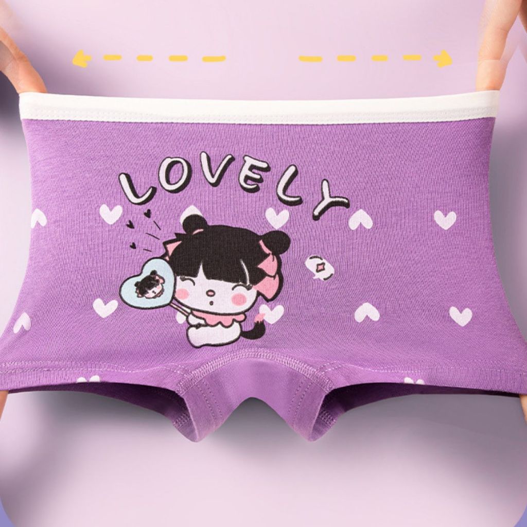 COMBO 4 Quần lót đùi bé gái lành tính an toàn với da họa tiết hoạt hình bắt mắt cute LANIXA L8029