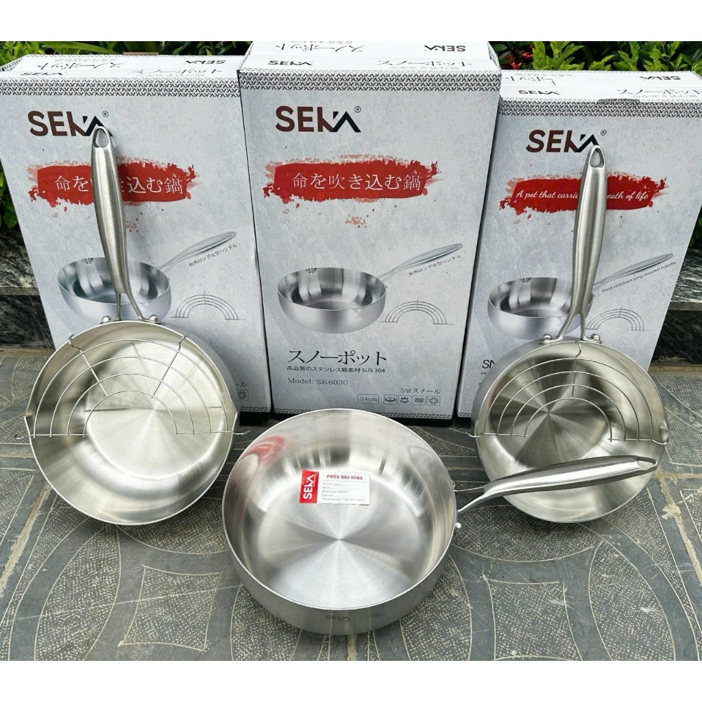 CHẢO INOX ĐÚC NGUYÊN KHỐI, SÂU LÒNG, 5 LỚP SEKA | Shopee Việt Nam