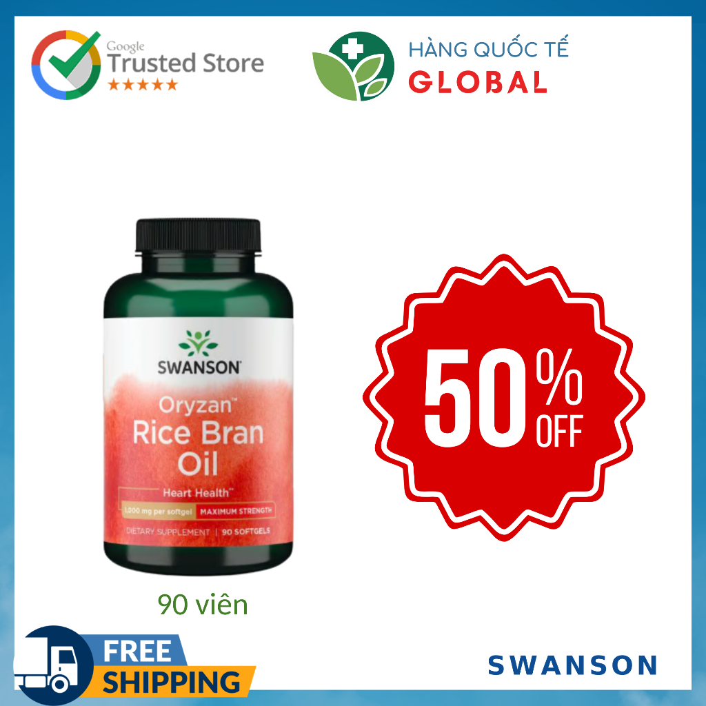 [Global] SWANSON RICE BRAN OIL, 90 viên, Hỗ trợ sức khỏe tim mạch người ...