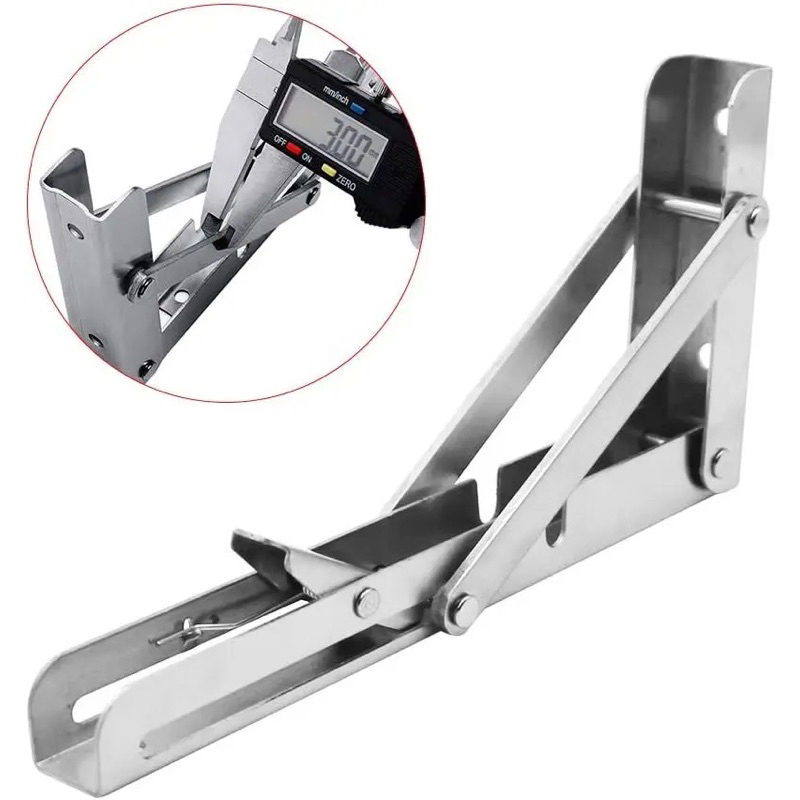 Bản lề gập thông minh bằng inox, Ke đỡ bàn gấp gọn, Ke chữ L gập gắn tường [1 cặp]-BESTPOOL | BigBuy360 - bigbuy360.vn
