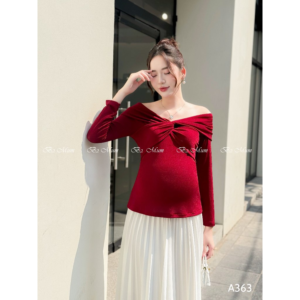 Áo xoắn ngực chất mềm, co giãn cho mẹ bầu A363 B2 MUM