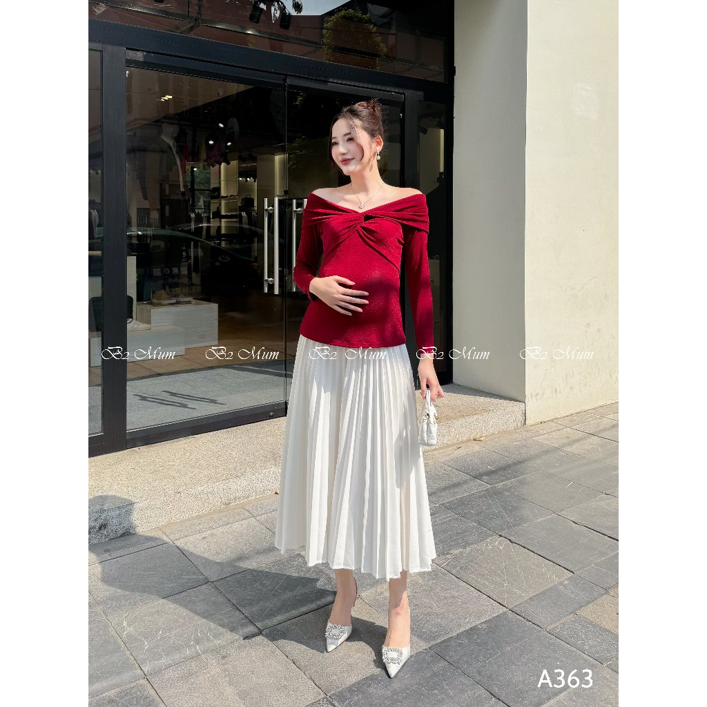Áo xoắn ngực chất mềm, co giãn cho mẹ bầu A363 B2 MUM