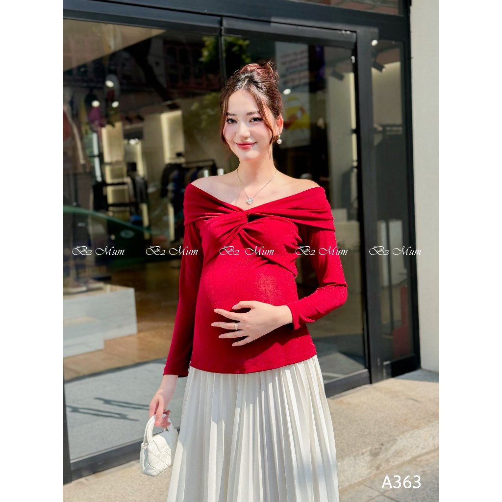 Áo xoắn ngực chất mềm, co giãn cho mẹ bầu A363 B2 MUM