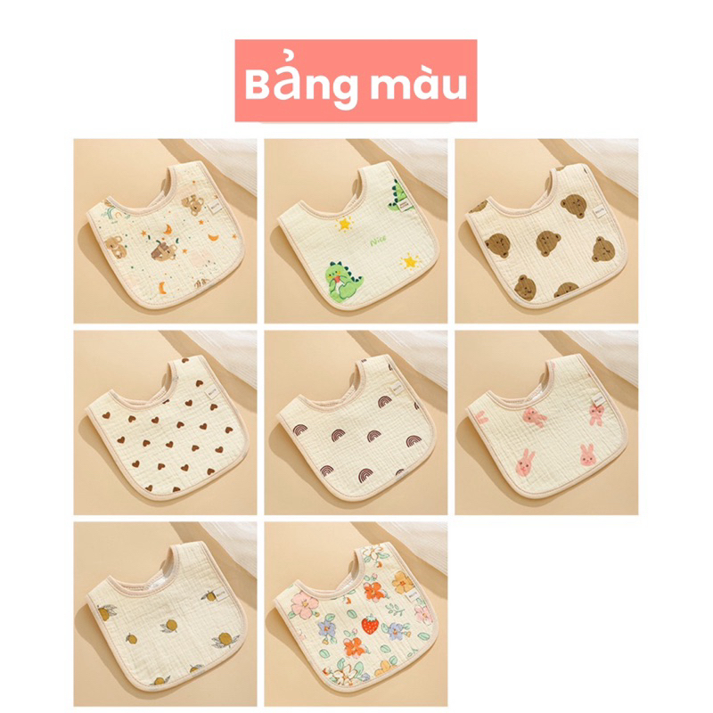 Yếm Chữ U chống thấm NỀN NÂU KEM cho bé trai bé gái 0-2 tuổi mesocshop