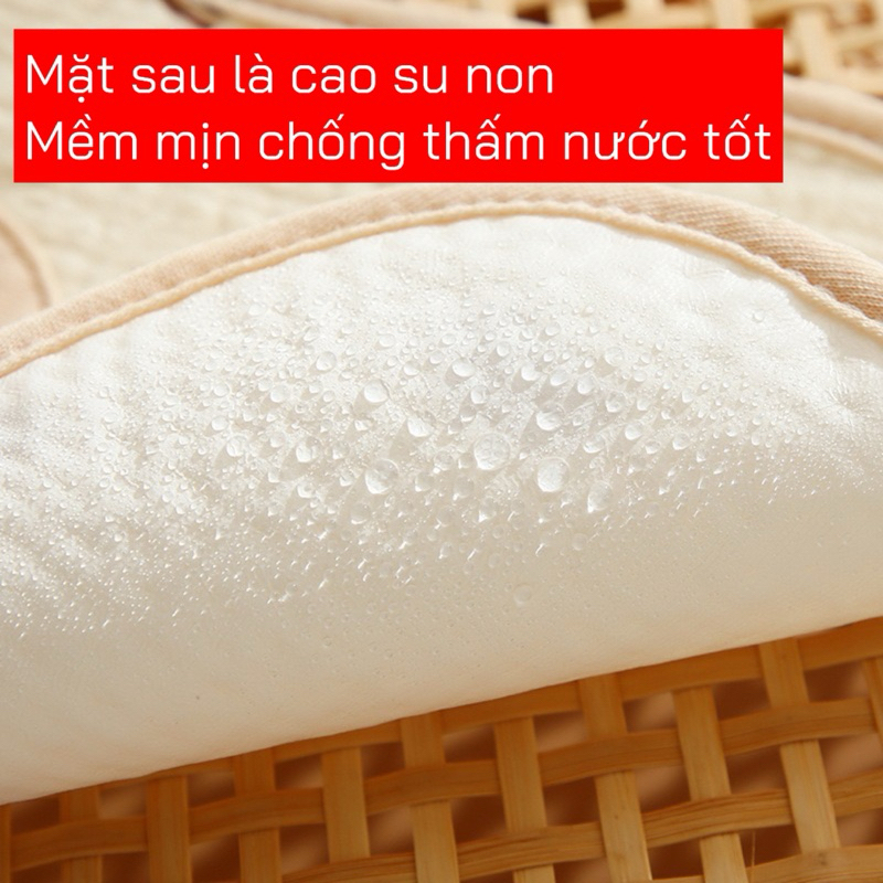 Yếm Chữ U chống thấm NỀN NÂU KEM cho bé trai bé gái 0-2 tuổi mesocshop