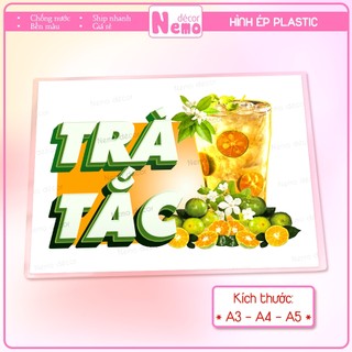 [Hình Ép Plastic] NƯỚC GIẢI KHÁT, SÂM LẠNH, TRÀ TẮC, TRÀ ĐÀO, TRÀ CHANH.. Trang Trí Quán Nước, Trà Sữa, Cà Phê, Quán Ăn.