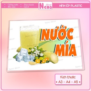 [Hình Ép Plastic] NƯỚC GIẢI KHÁT, SÂM LẠNH, TRÀ TẮC, TRÀ ĐÀO, TRÀ CHANH.. Trang Trí Quán Nước, Trà Sữa, Cà Phê, Quán Ăn.