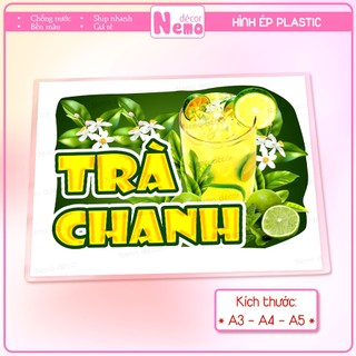 [Hình Ép Plastic] NƯỚC GIẢI KHÁT, SÂM LẠNH, TRÀ TẮC, TRÀ ĐÀO, TRÀ CHANH.. Trang Trí Quán Nước, Trà Sữa, Cà Phê, Quán Ăn.