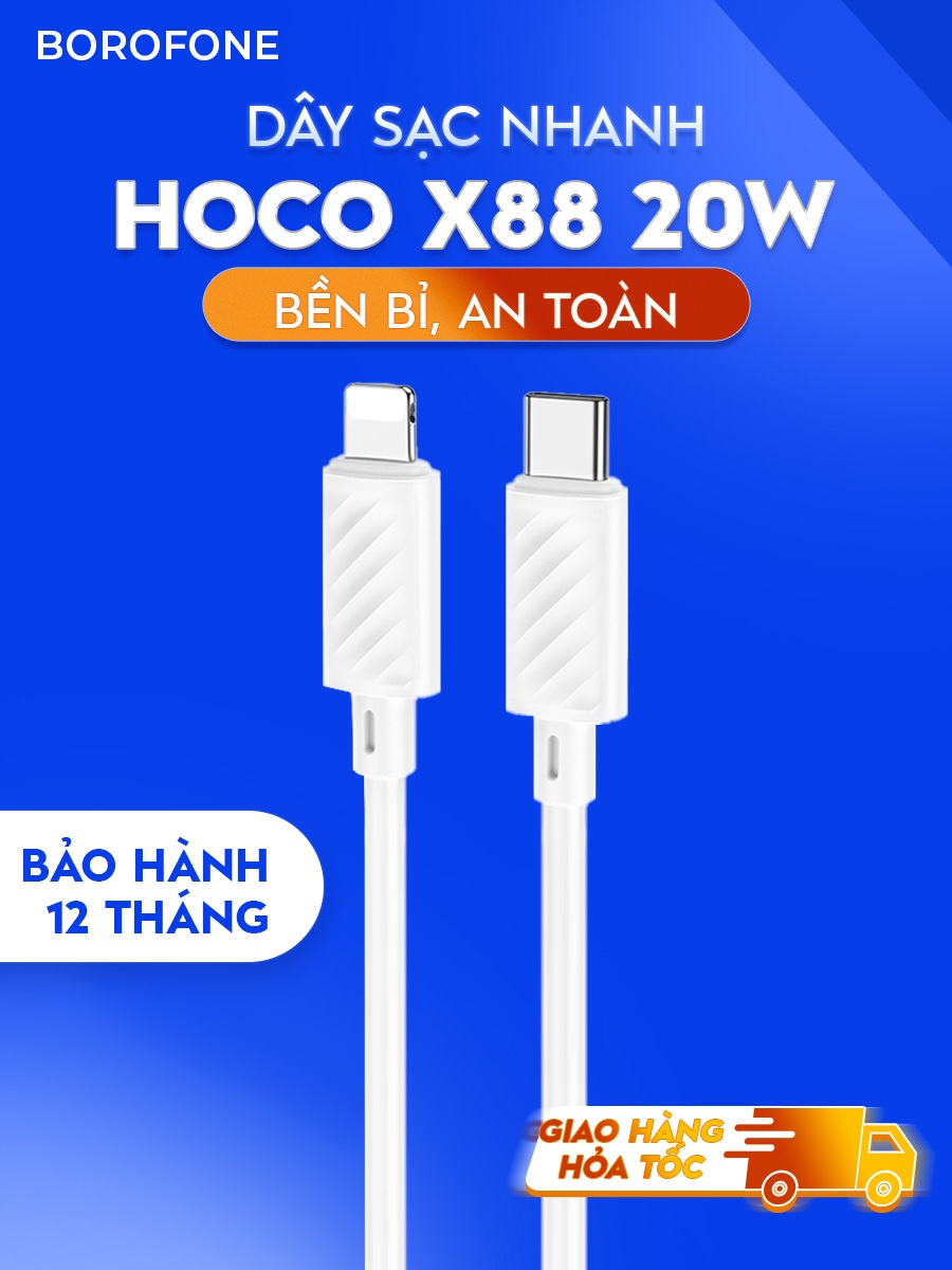 Ảnh Dây sạc Hoco X88 20W Type-C to iP dành cho iphone, hỗ trợ dòng sạc 3A dây cáp H-UPF01-GO dài 1 mét 1