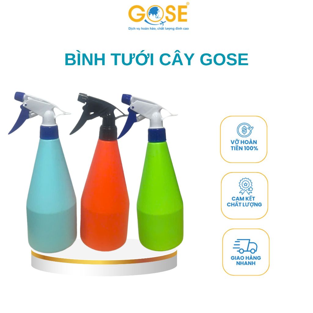 Ảnh Bình xịt tưới cây 500ml, 800ml GOSE chất liệu nhựa PE cao cấp vòi nhiều chế độ nhiều công dụng 1