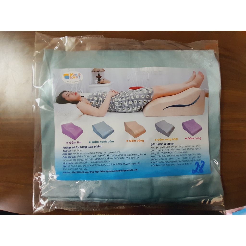 Ảnh VỎ GỐI GẤM LỤA SỊN CHO NGƯỜI BỊ GIÃN TĨNH MẠCH YOROKOBI 2 KÍCH CỠ 25&28CM 4