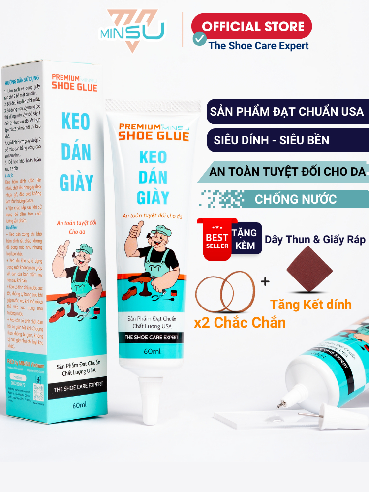Ảnh Keo Dán Giày Trong Suốt Siêu Dính Đa Năng Chính Hãng MINSU M2522 Chuyên Dụng Cho Giày Dép Thể Thao An Toàn Cho Da 60ml 1