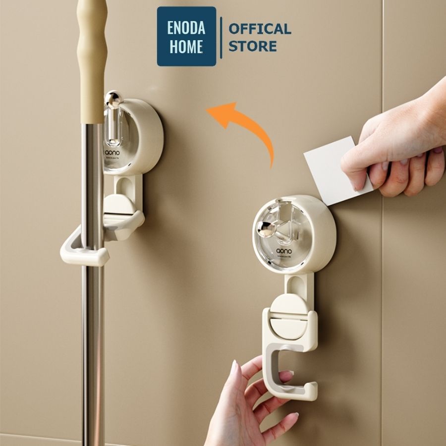 Móc Treo Chổi, Cây Lau Nhà ENODA HOME, Móc Hút Chân Không Bảo Vệ Tường, Không Khoan Đục MT003