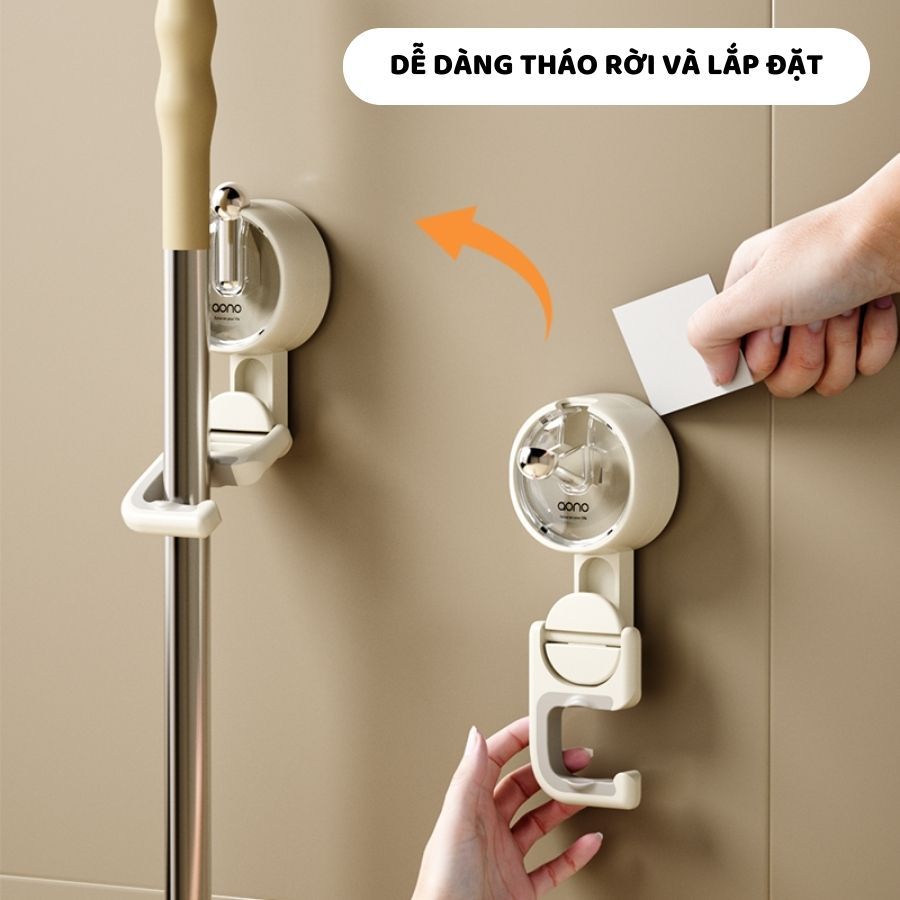 Móc Treo Chổi, Cây Lau Nhà ENODA HOME, Móc Hút Chân Không Bảo Vệ Tường, Không Khoan Đục MT003