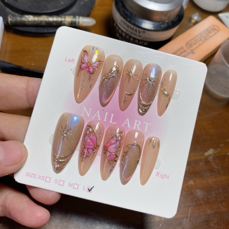 205. nailbox hình bướm, mắt mèo mix tráng gương