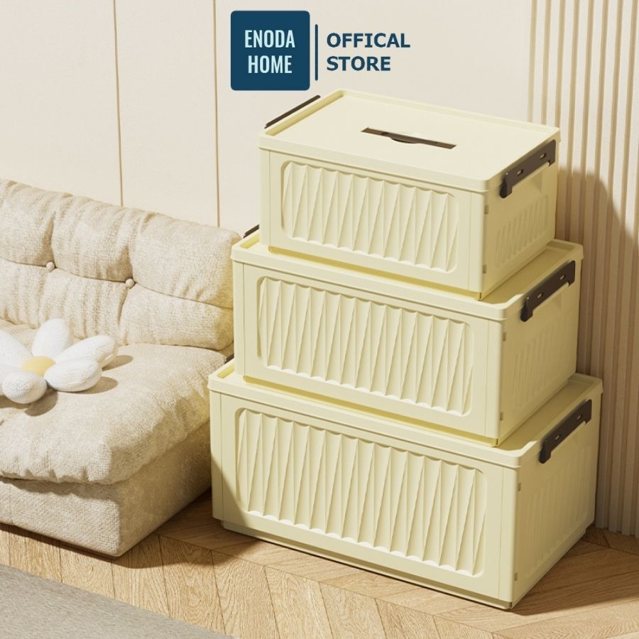 Hộp Đựng Đồ Gấp Gọn ENODA HOME, Hộp Nhựa Đựng Đồ Có Nắp Đa Kích Thước, Nắp Kín Chống Bụi Q035