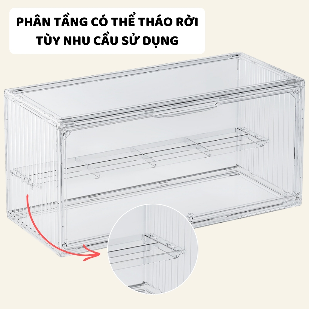 Hộp Trưng Bày Mô Hình, Lego ENODA HOME, Hộp Trong Suốt Đựng Đồ Chơi Chia Ngăn ENODA HOME HTS002