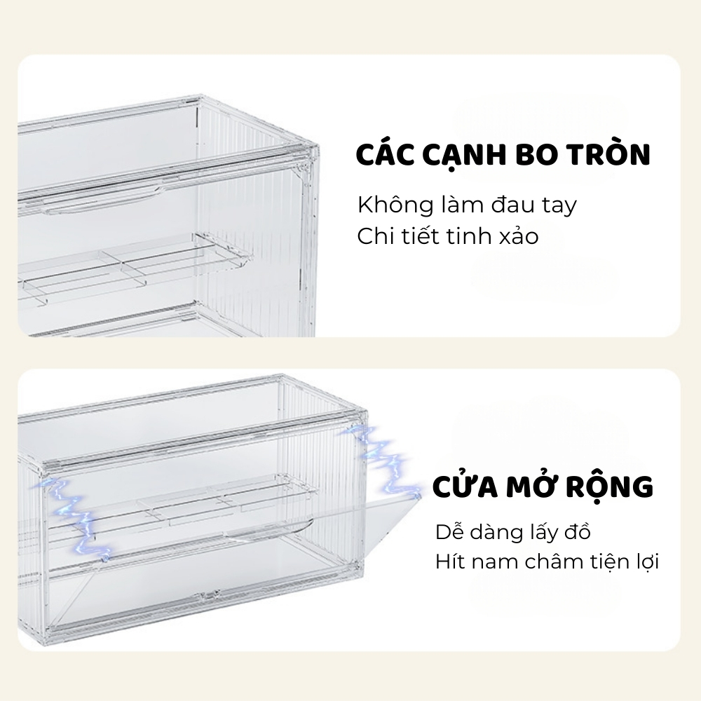 Hộp Trưng Bày Mô Hình, Lego ENODA HOME, Hộp Trong Suốt Đựng Đồ Chơi Chia Ngăn ENODA HOME HTS002